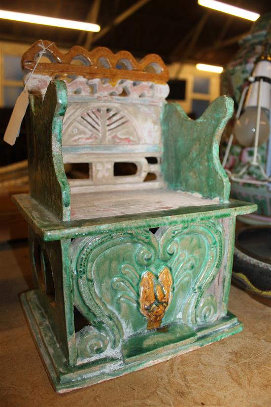 Sancai glazed model of a throne